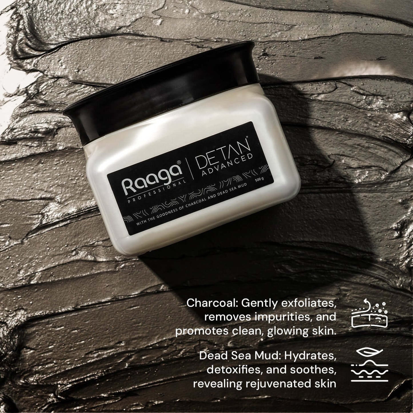 De-Tan Advanced Pack | Charcoal and Dead Sea Mud | Healthy and Radiant Skin (500g)