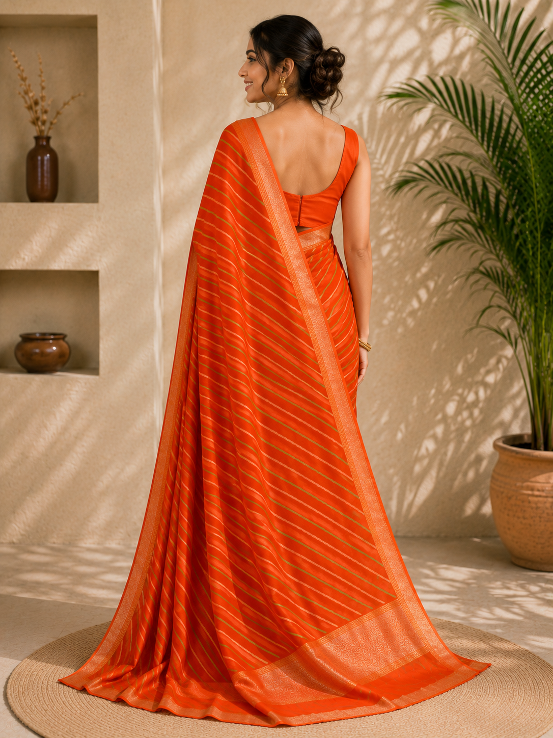 Classic Leheriya Stripe Saree