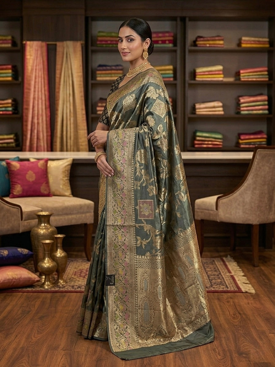 Royal Banarasi Zari Weaved Saree