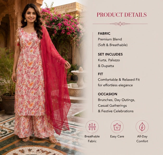 Blush Garden Palazzo Set