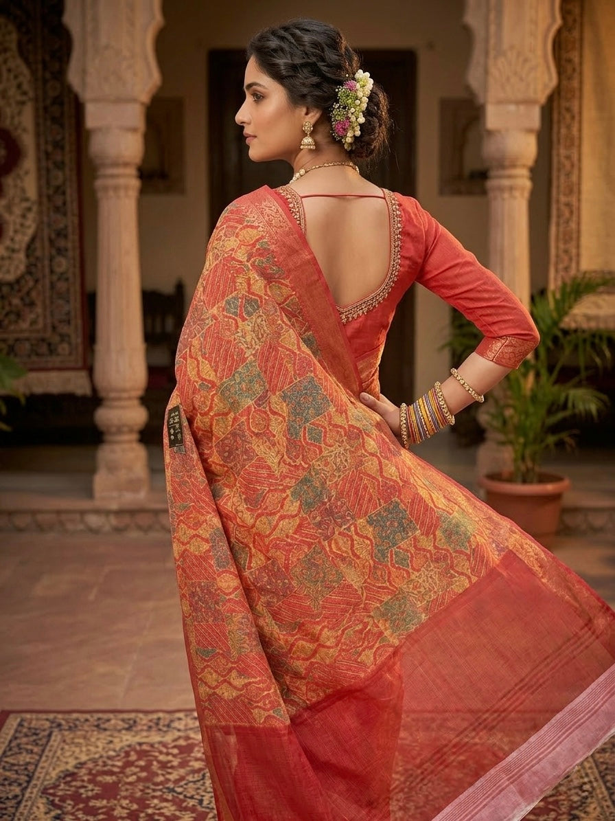 Rangrez Heritage Printed Saree