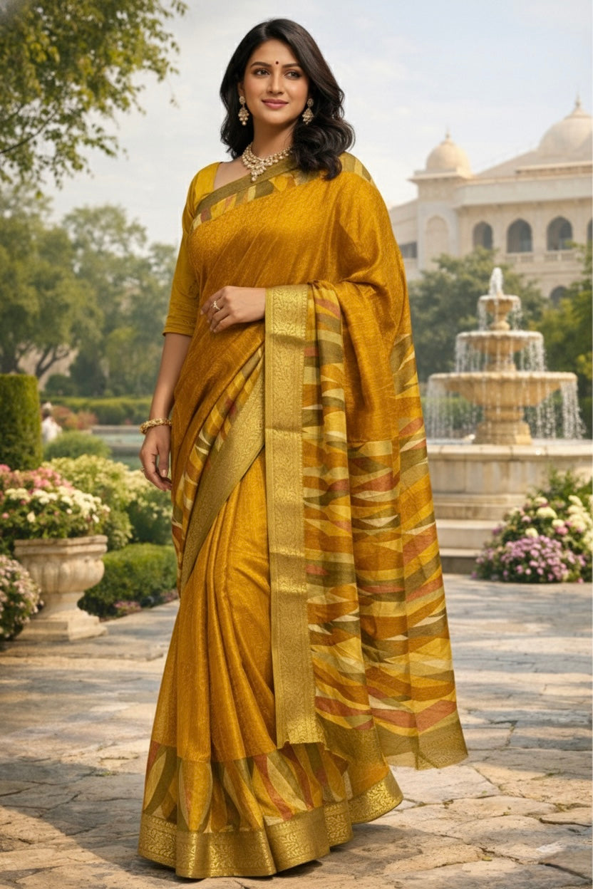 Saree — Regal Mustard Heritage Drape