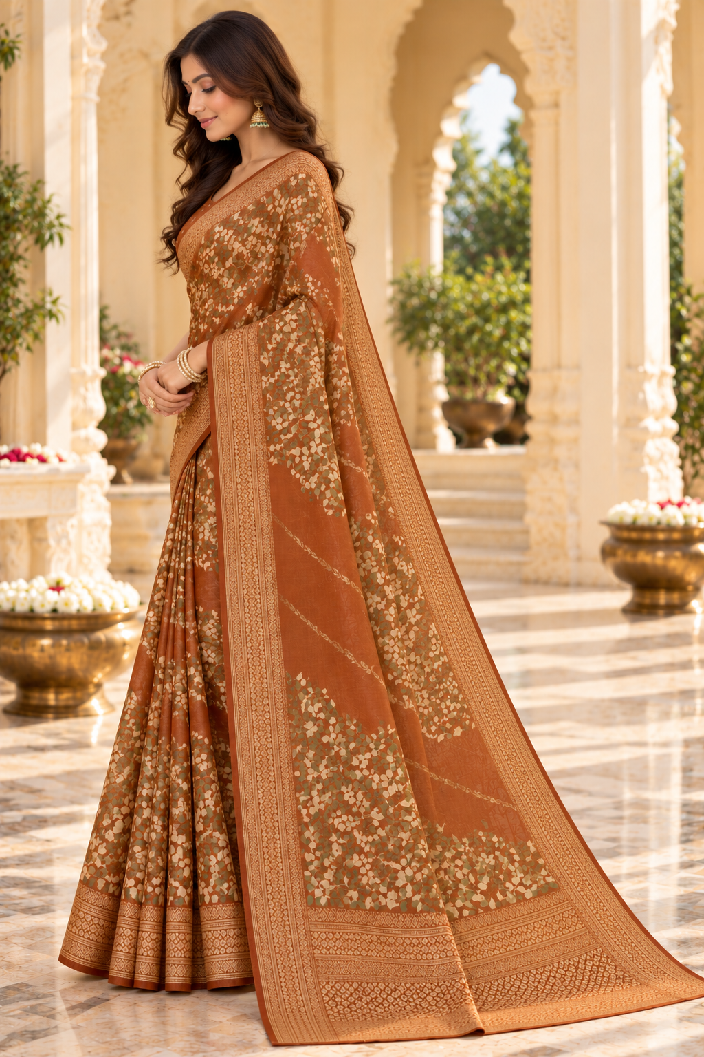 Royal Vanya Floral Heritage Print Saree