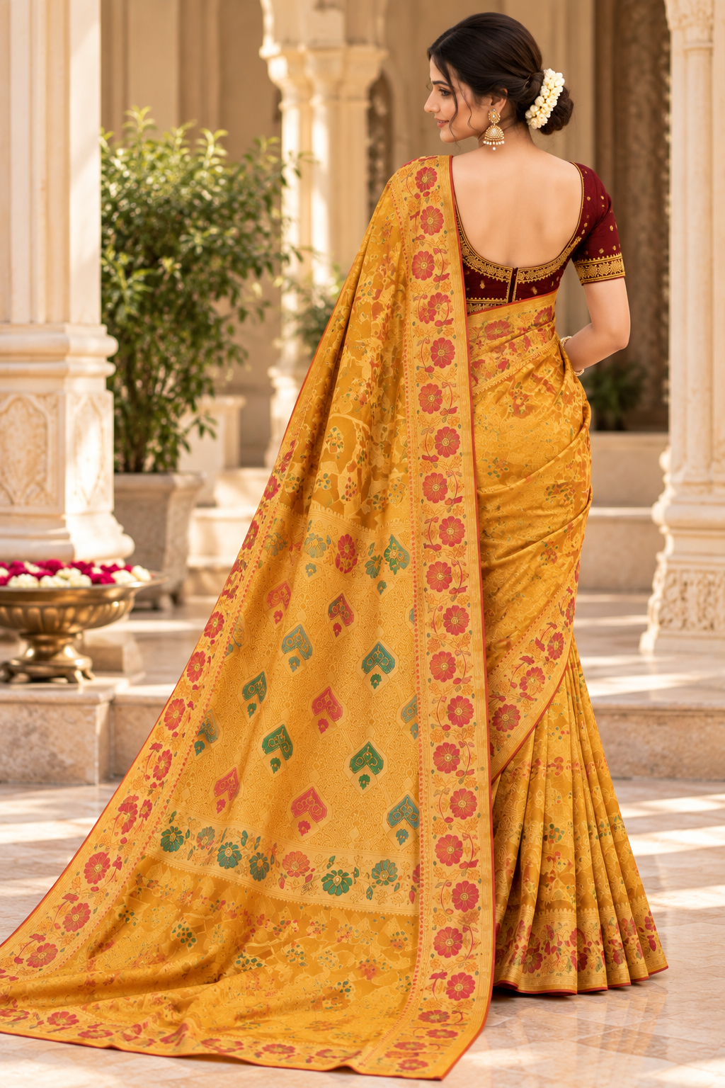 Royal Heritage Floral Brocade Saree