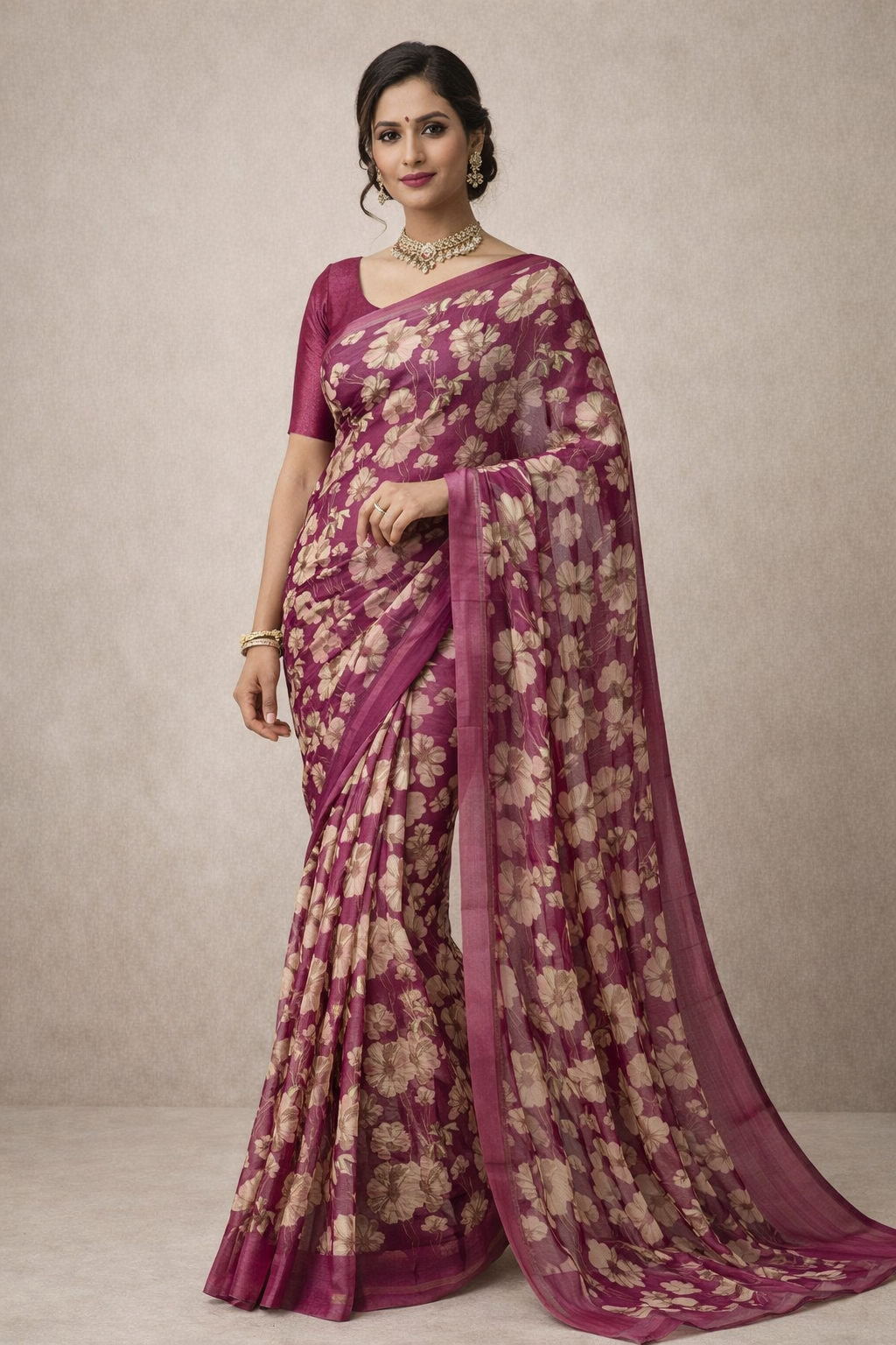 Floral Whisper Printed Saree