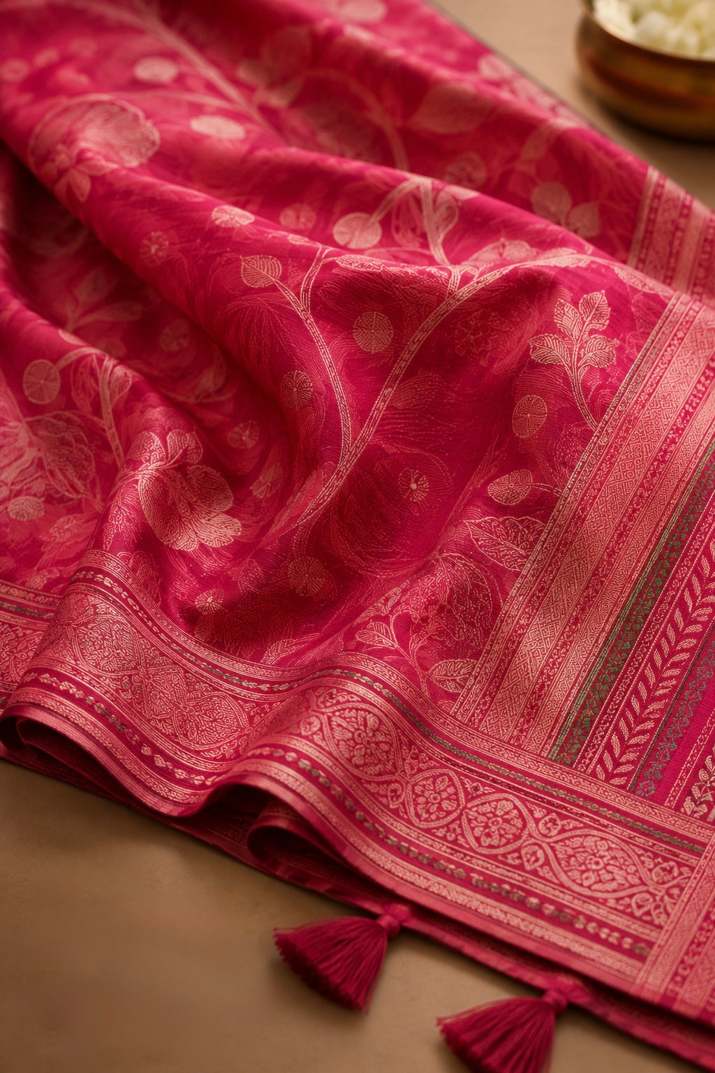 Rosewood Heritage Weave Saree
