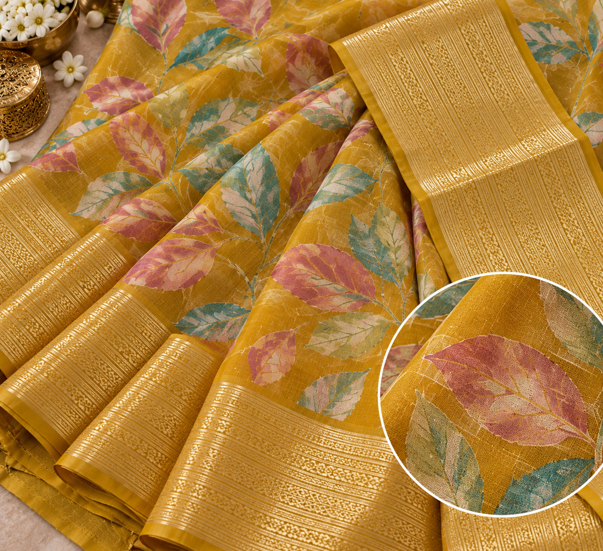 Aurelia Flora – Regal Botanical Print Saree