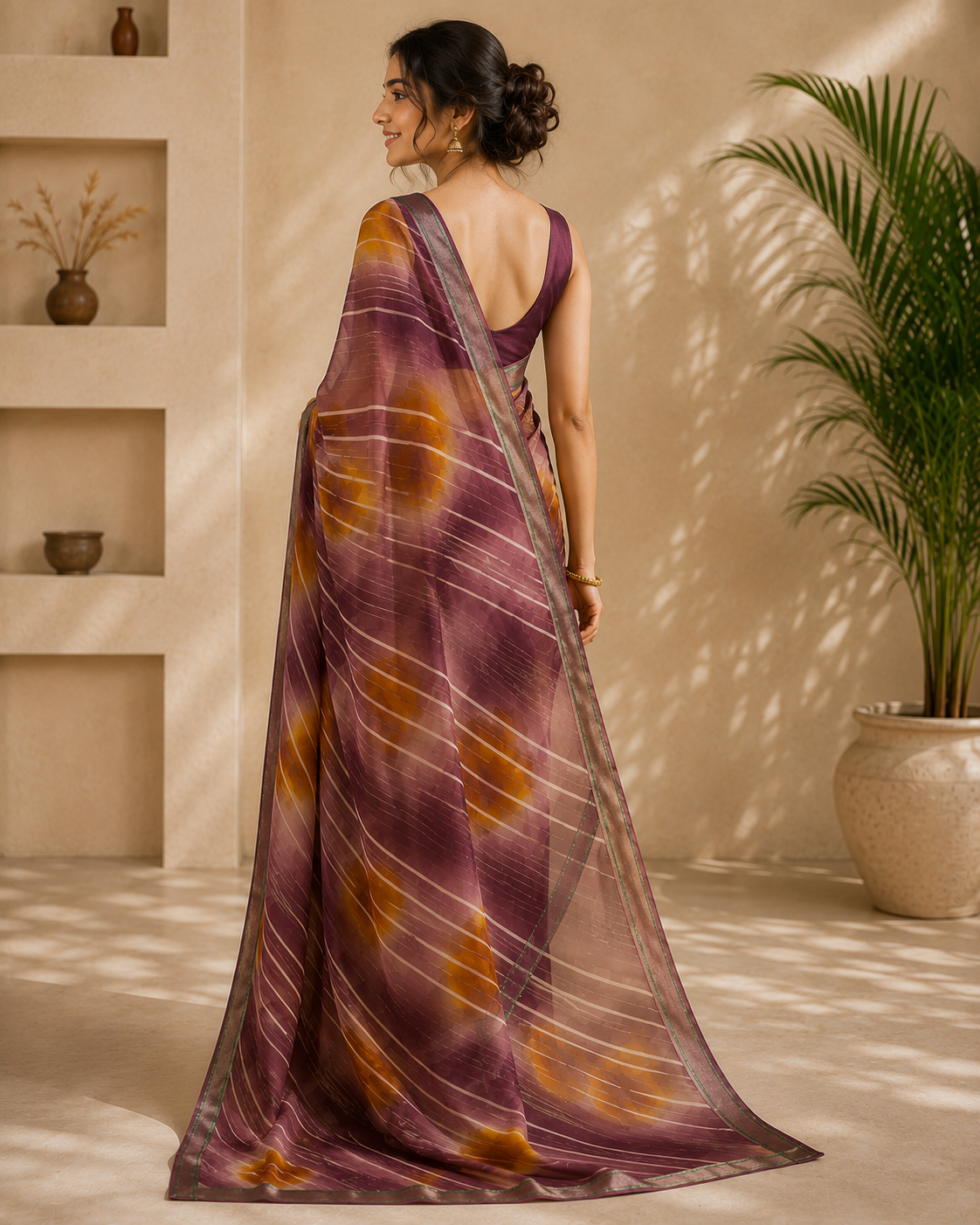 Abstract Leheriya Printed Saree