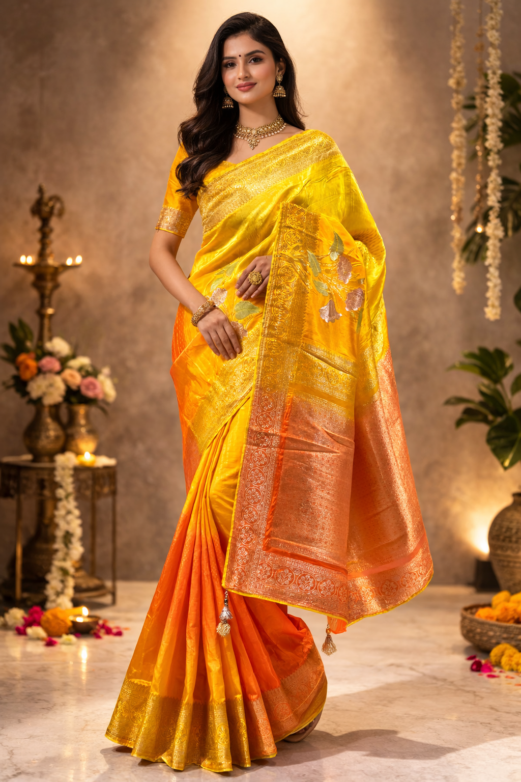 Arunodaya Dual-Tone Zari Silk Saree