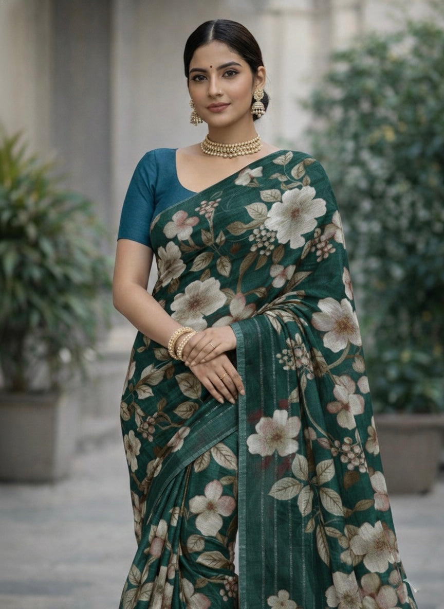 Bloom Veil Printed Soft Saree