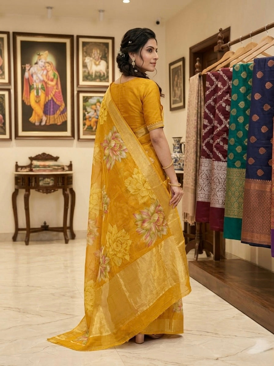 Surya Pushp Linen Saree