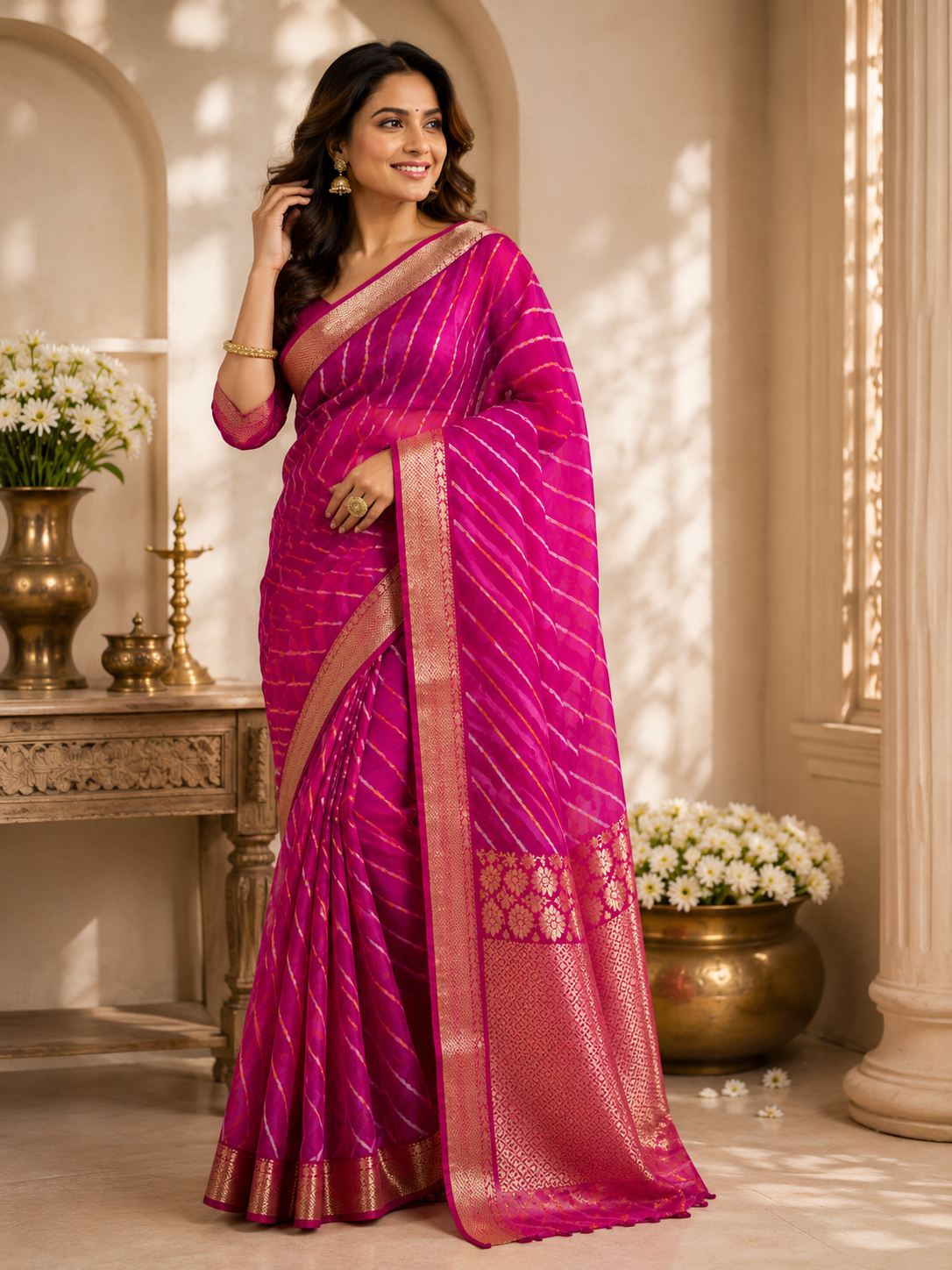 Varnika Zari Leheriya Saree