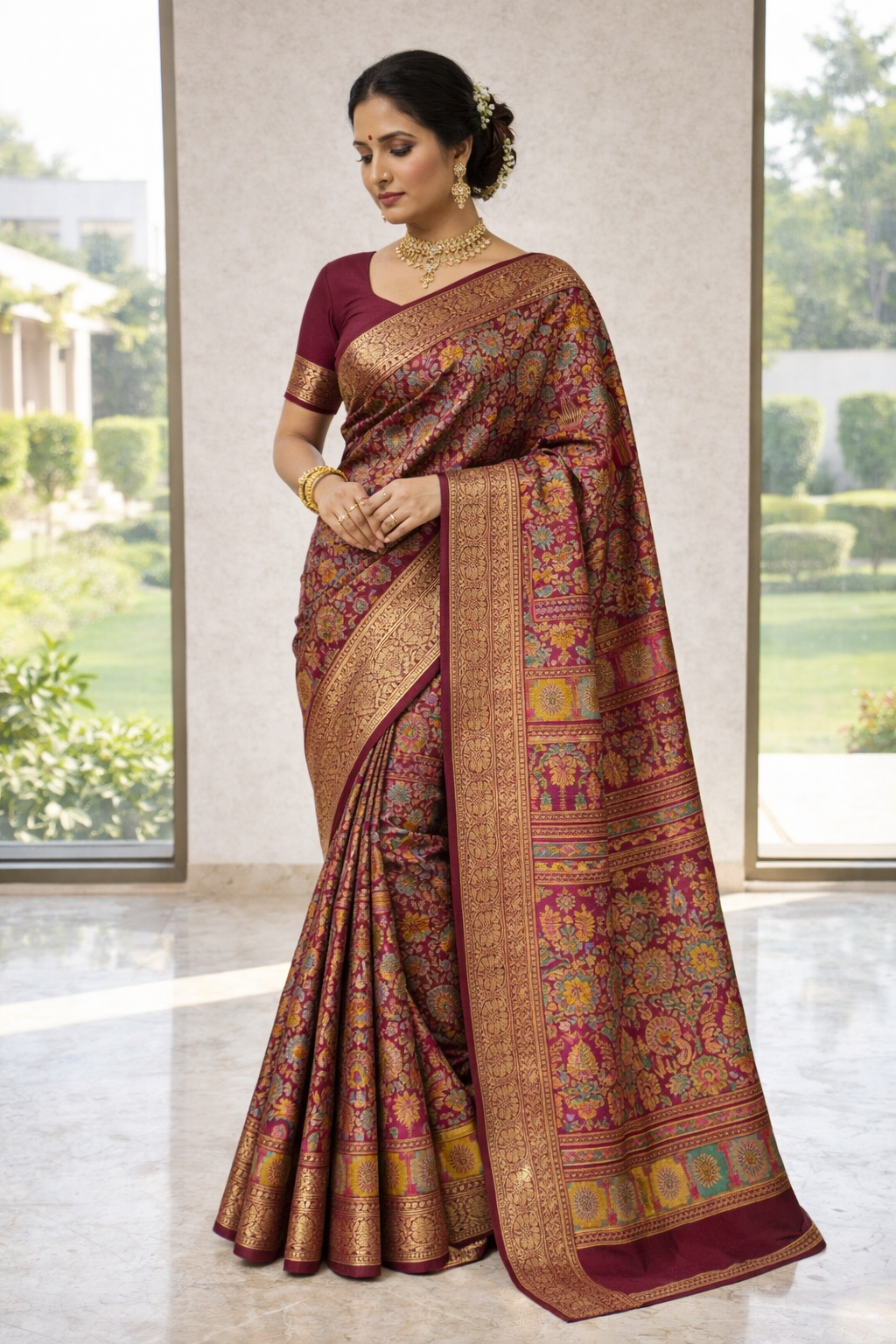 Royal Jaal Kanjivaram Silk Saree