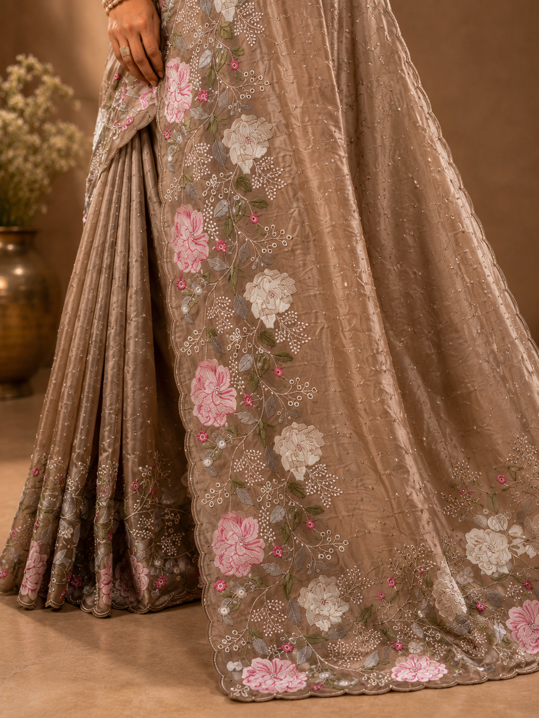 Rosewood Bloom Elegance Saree