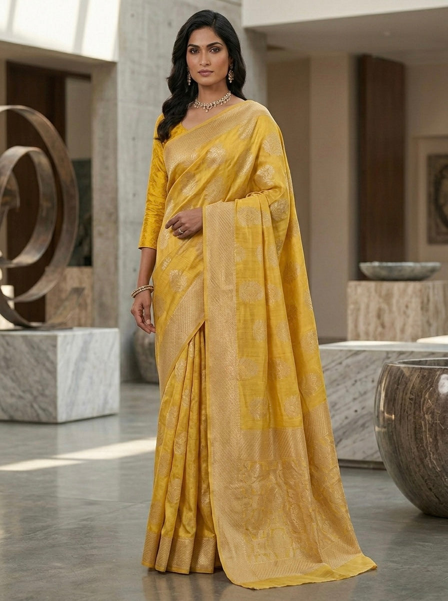 Zari Polka Banarasi Silk Saree
