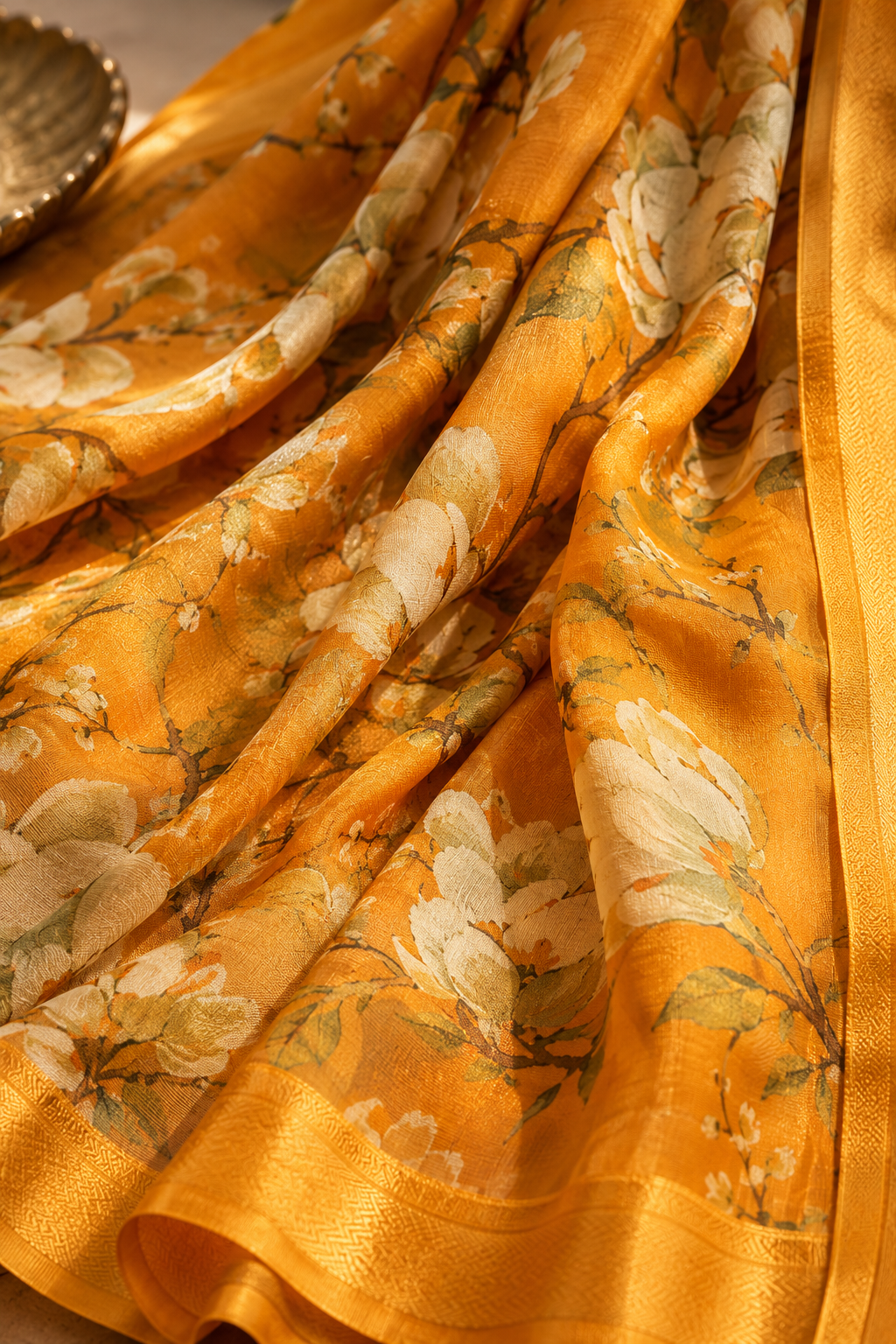 Golden Magnolia Breeze Saree