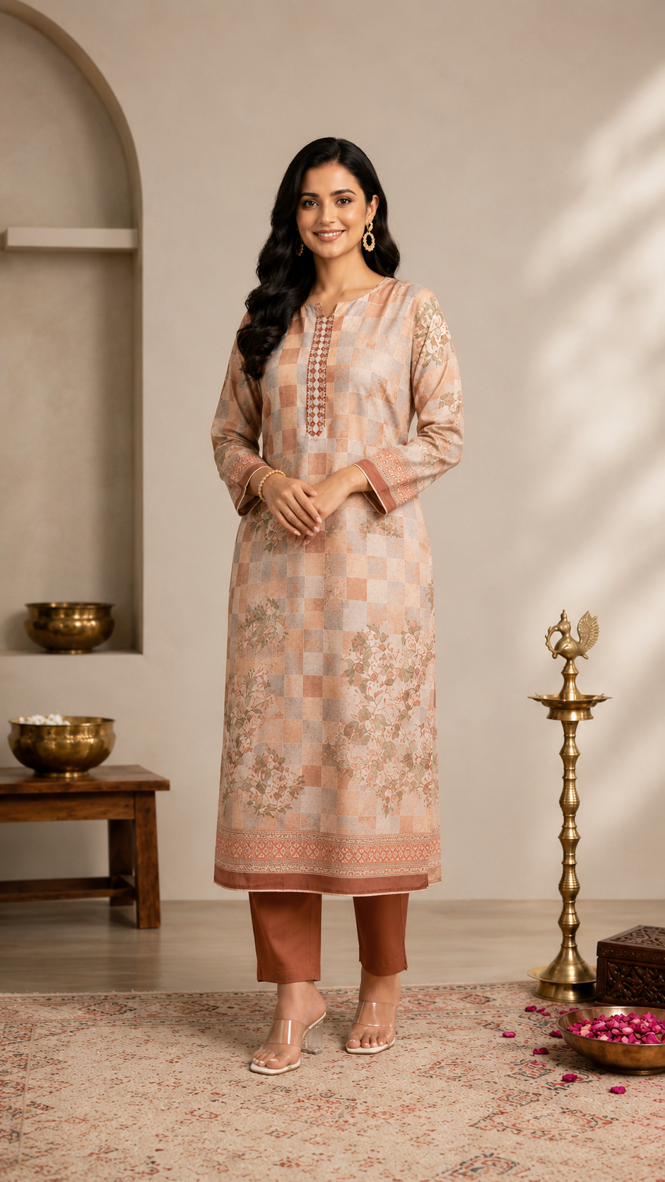 Saanjh Checkered Suit Set
