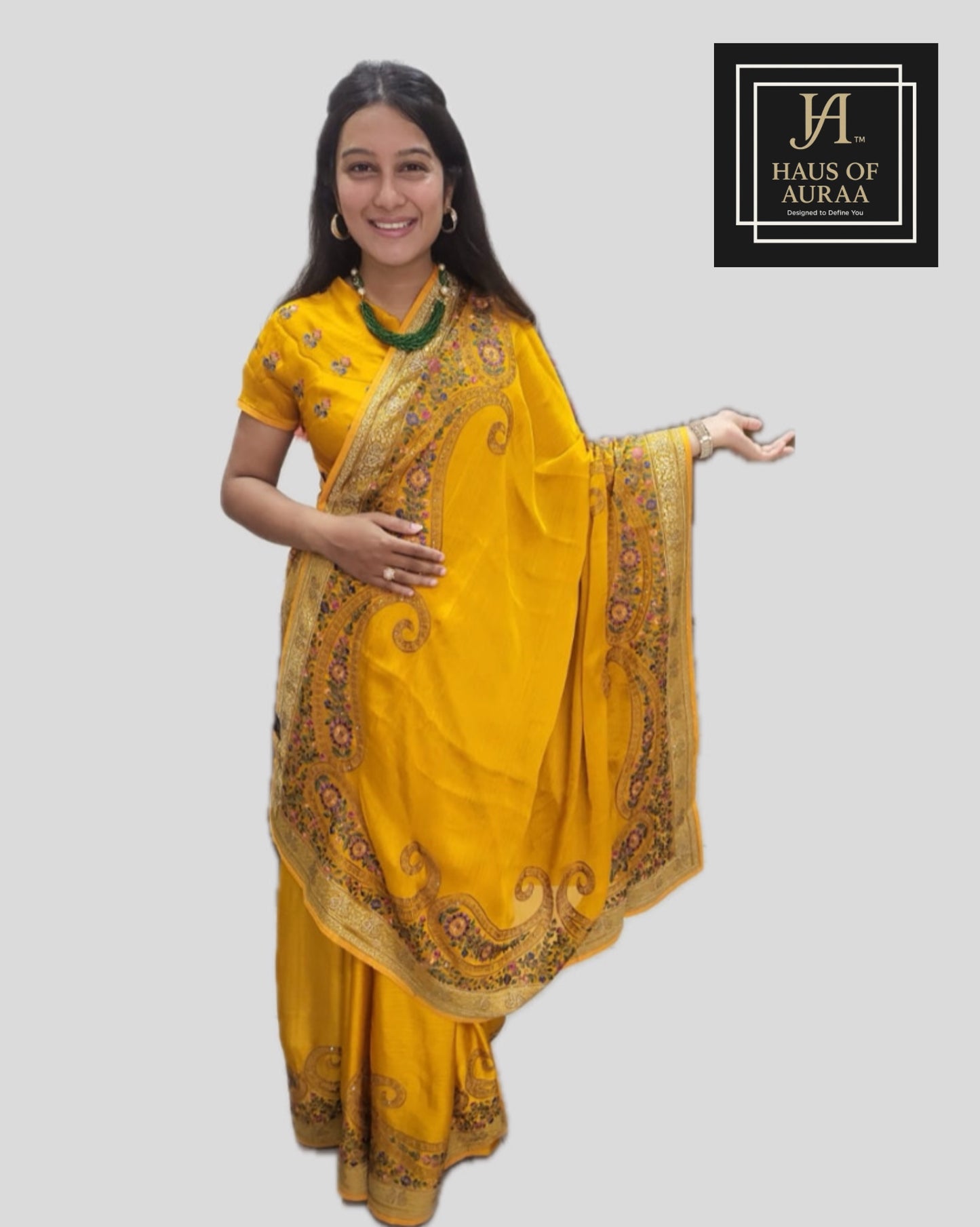 Sunshine Mustard Saree
