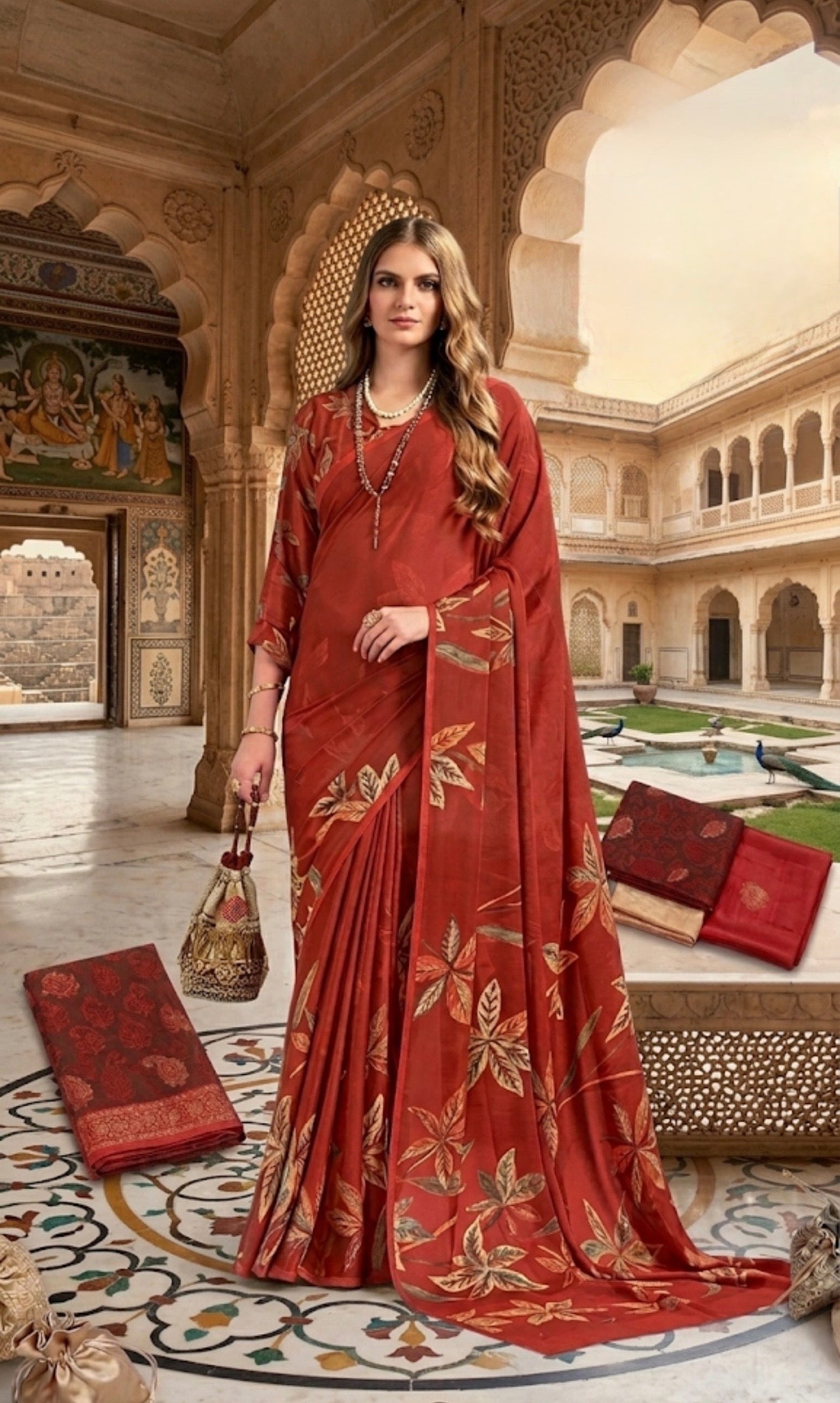 Bloom Essence Floral Saree