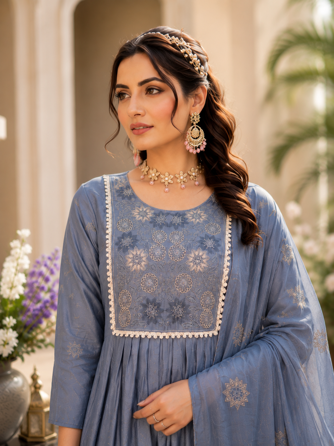 Ruhani Pleated Anarkali Set
