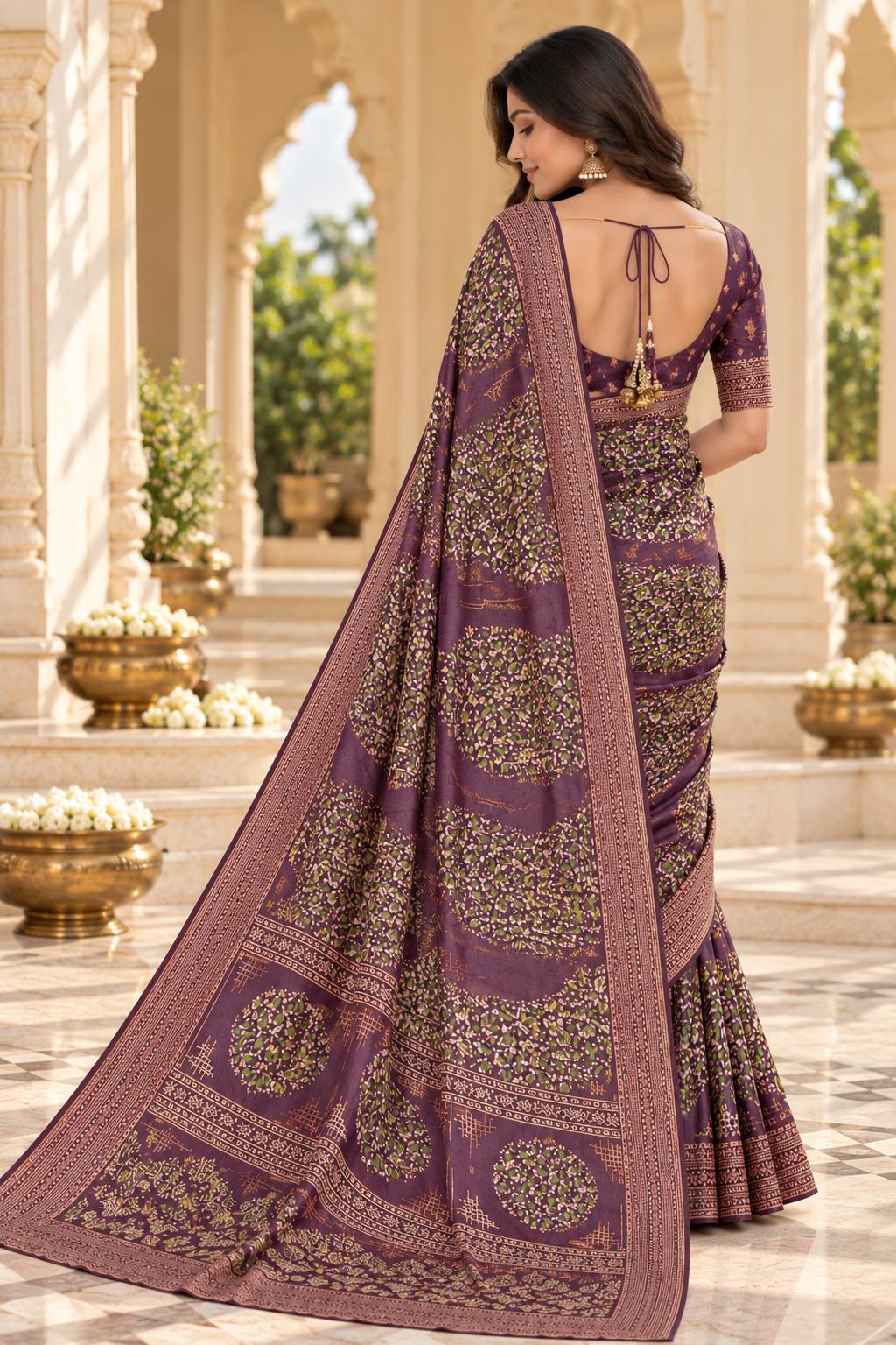 Royal Vanya Floral Heritage Print Saree