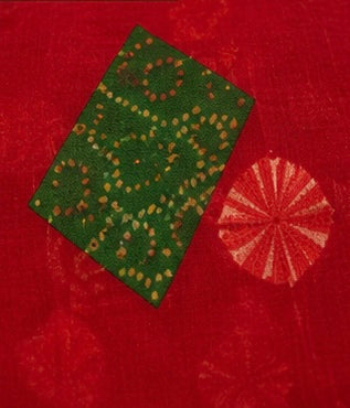 Rangmahal Crimson Chiffon Saree