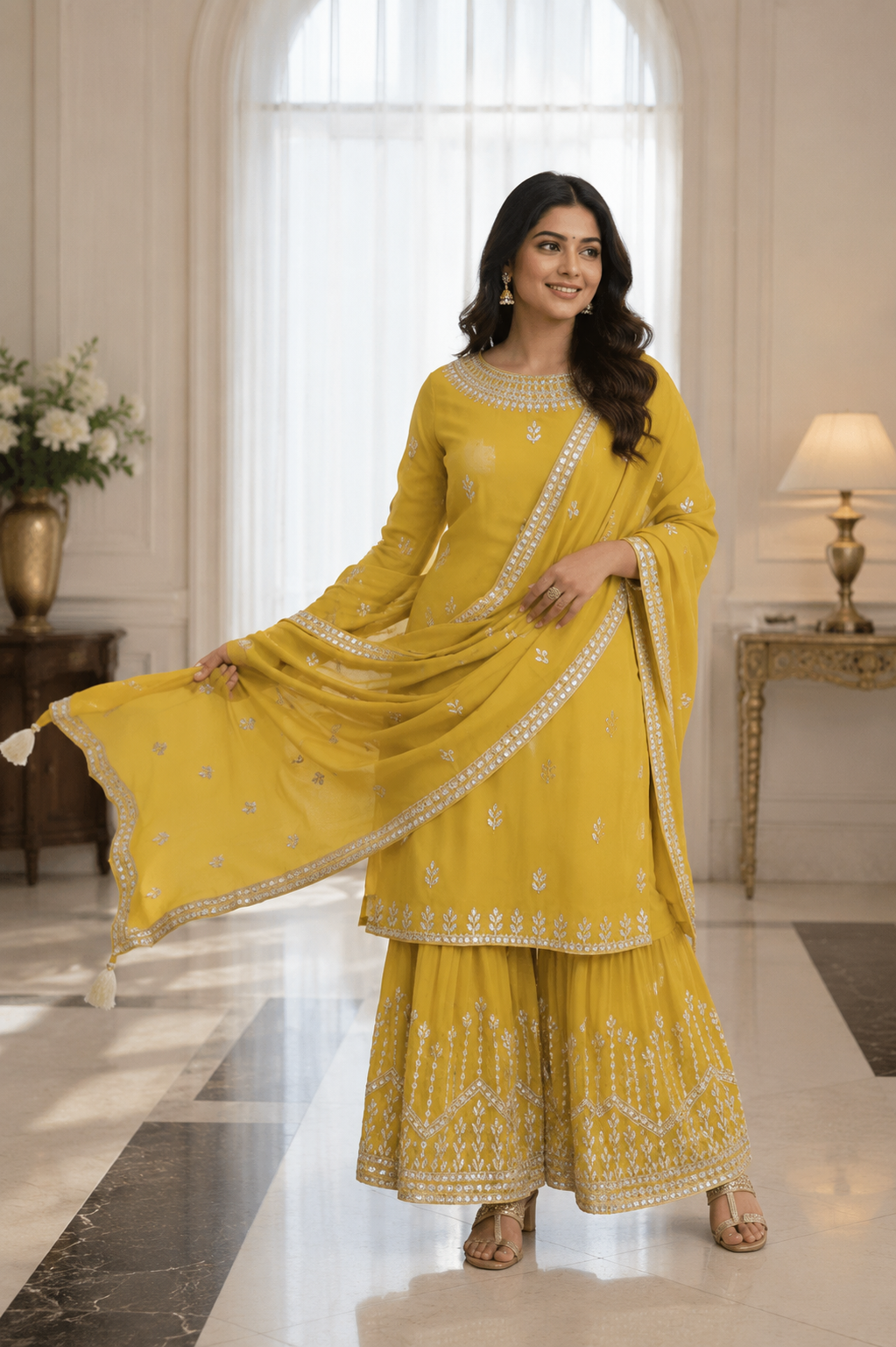 Sunshine Georgette Sharara Set