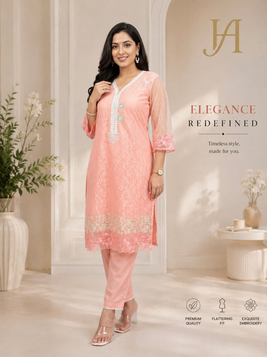 Rosé Aura Kurta Set