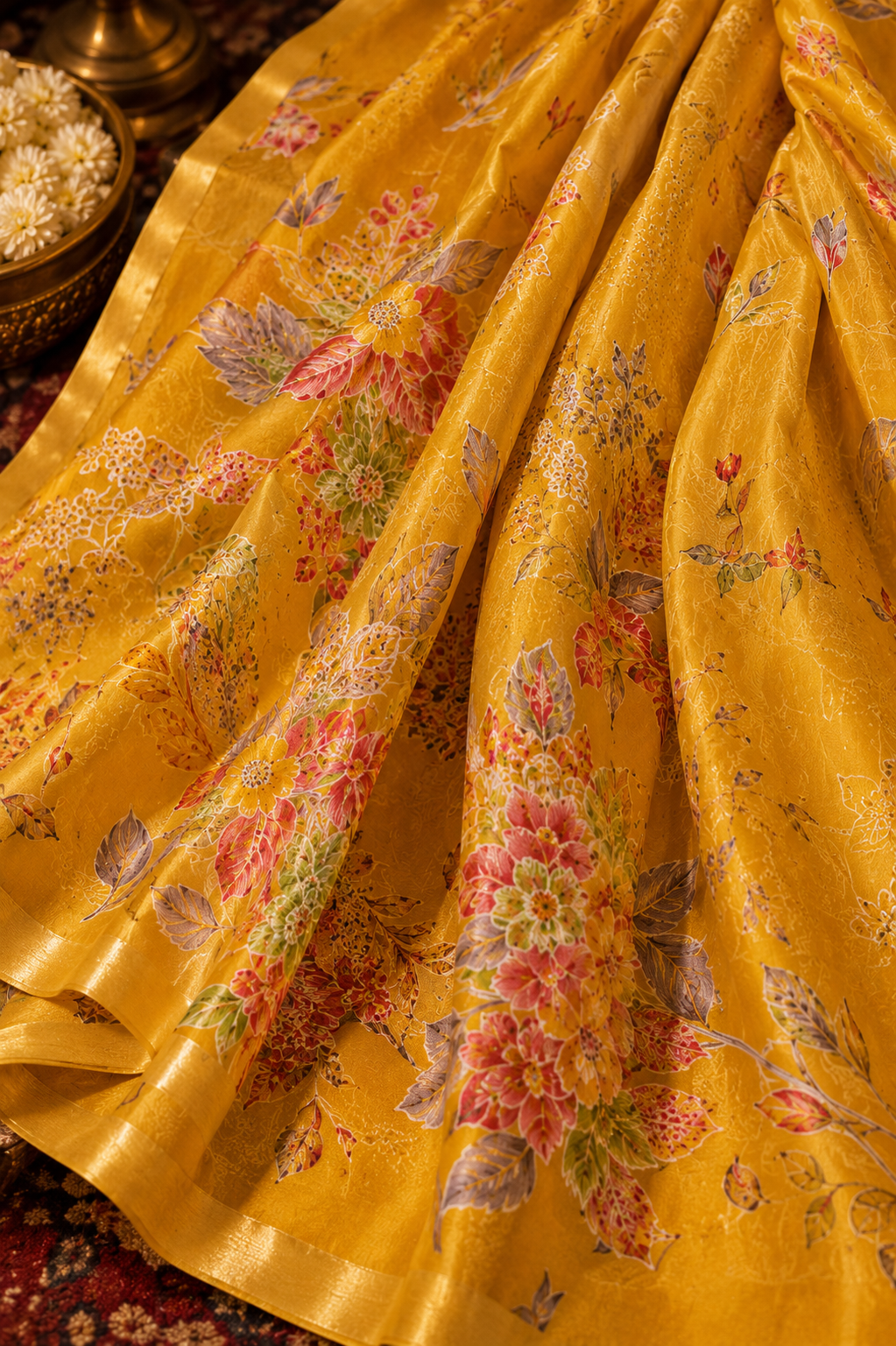 Sunheri Bloom Printed Saree