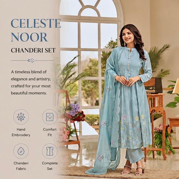 Celeste Noor Chanderi Set