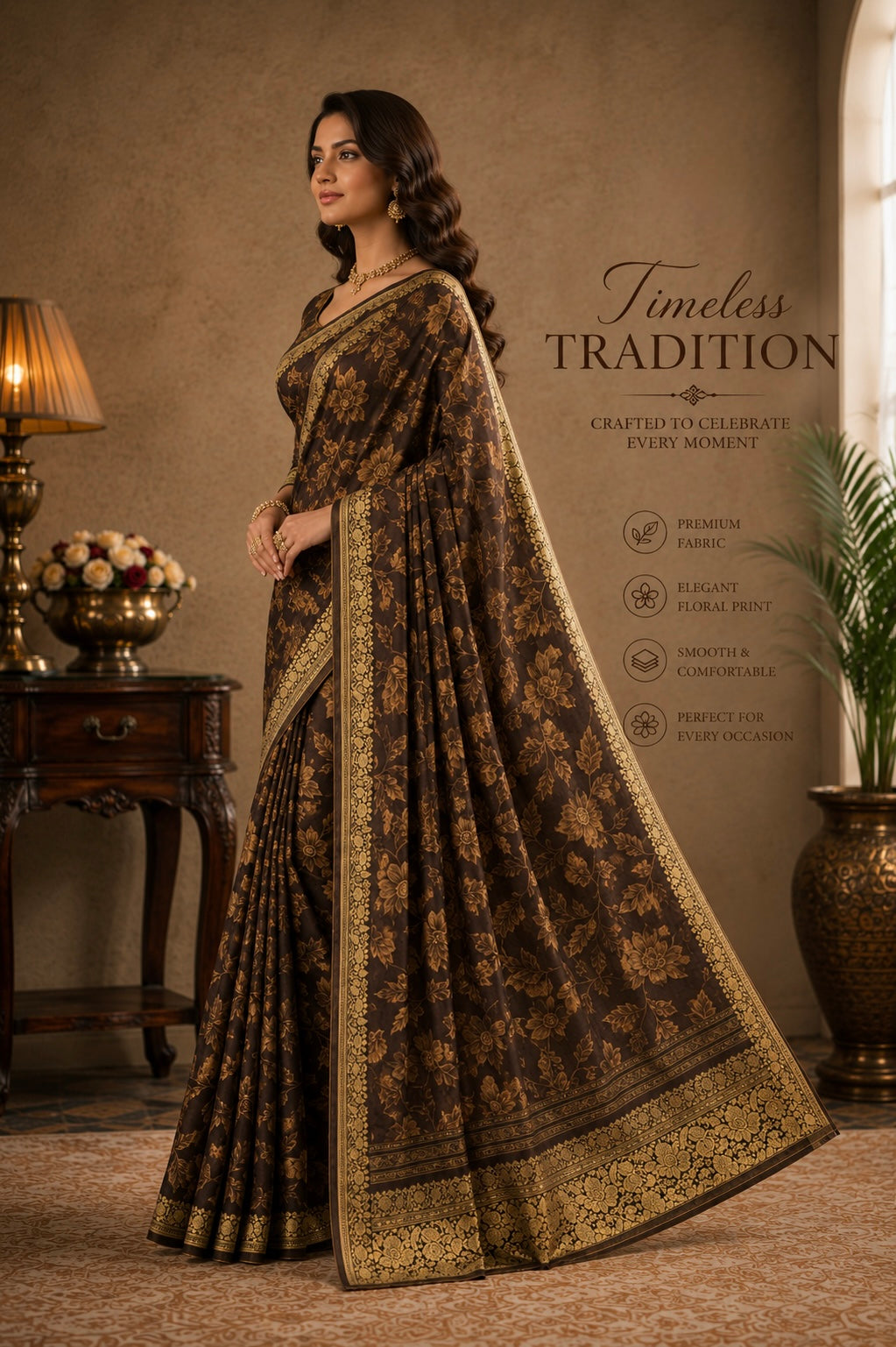 Timeless Heritage Floral Saree