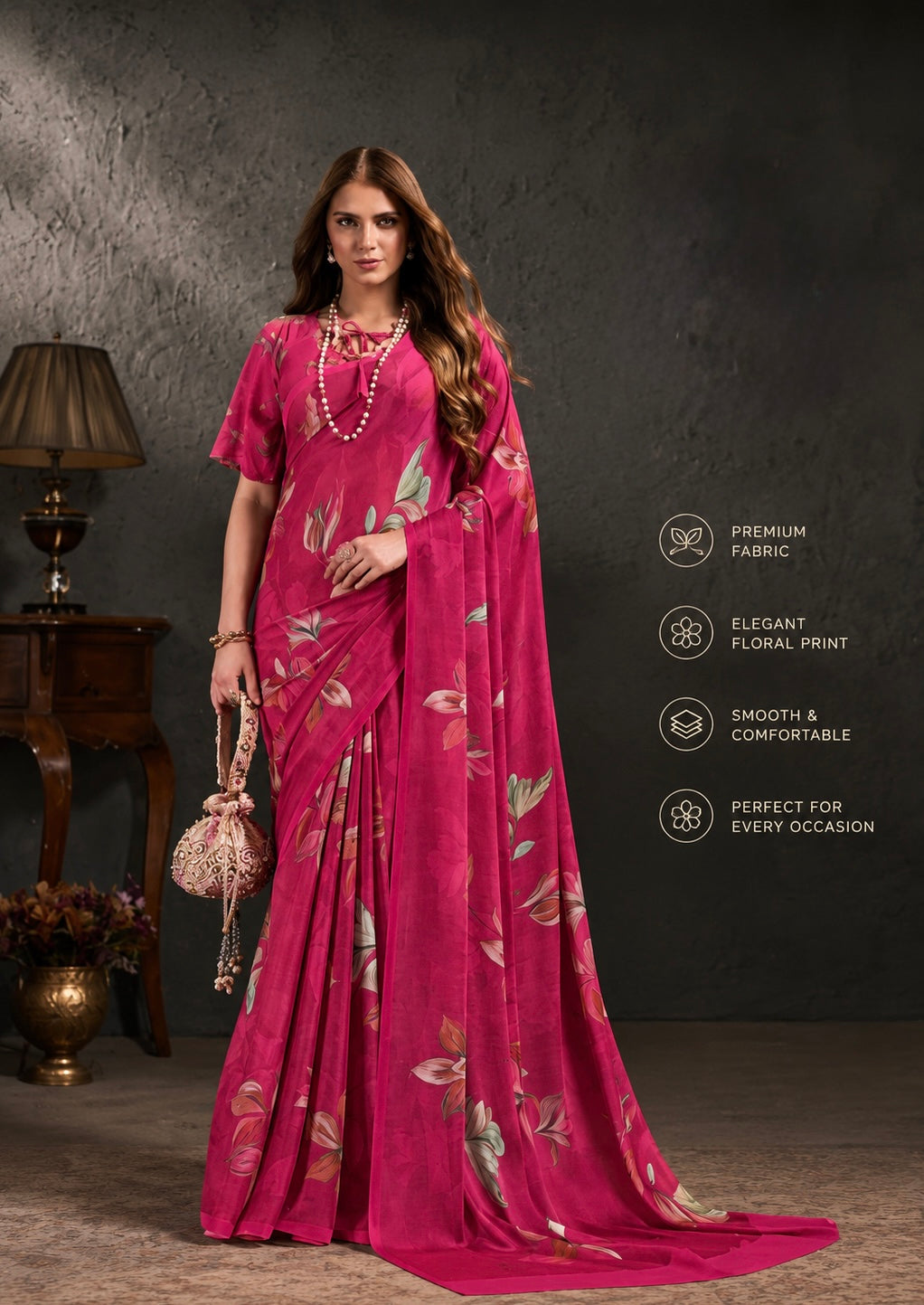 Bloom Essence Floral Saree