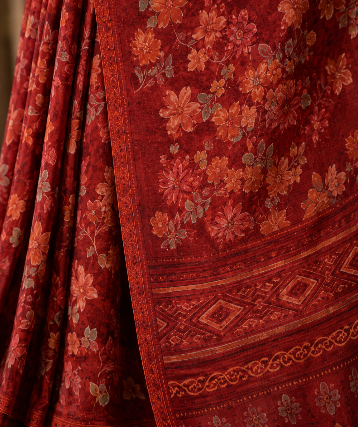 Velvet Petals Printed Saree