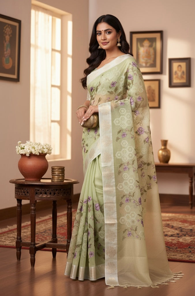 Floral Serenity Saree