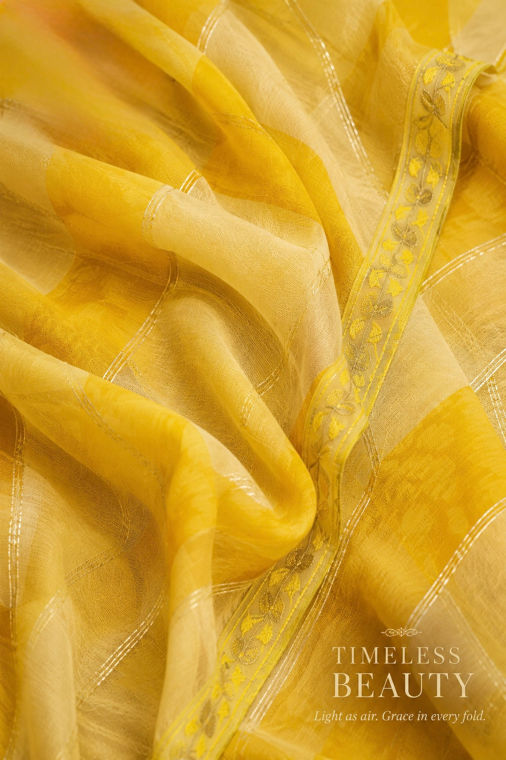 Sunlit Check Weave Saree