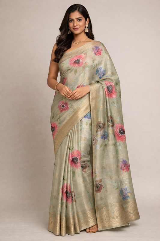 Bloom Royale Tissue Silk Saree