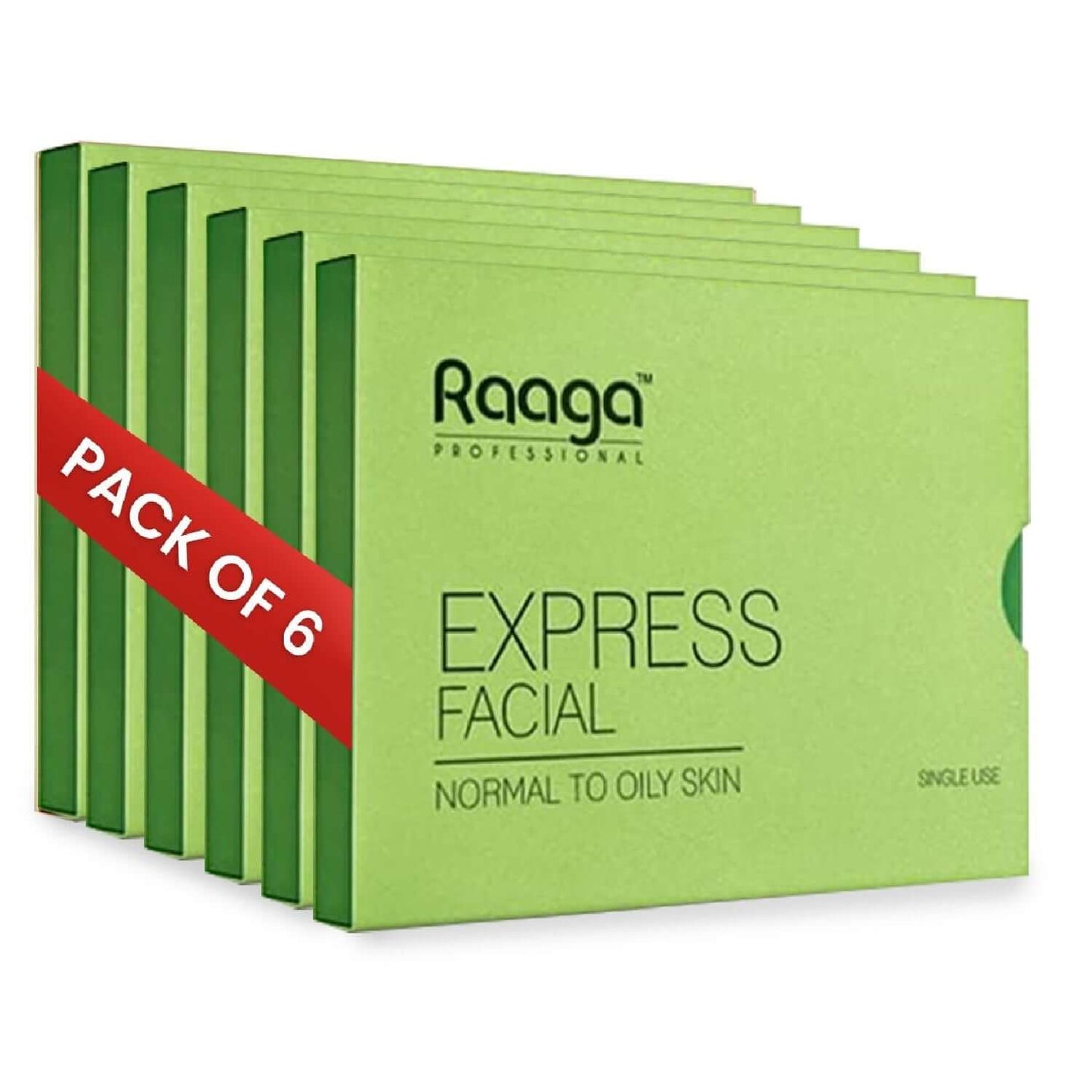Raaga Express Facial Kit (6 Step Process) Rejuvenates and Revitalises Skin, Improves Skin Texture | Normal To Oily Skin | Pack of 6 (35g X 6)