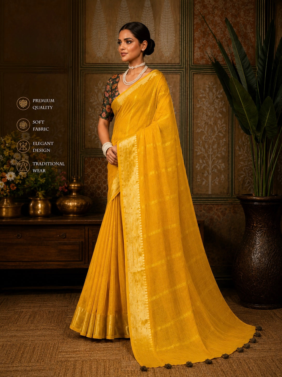 Classic Zari Border Saree