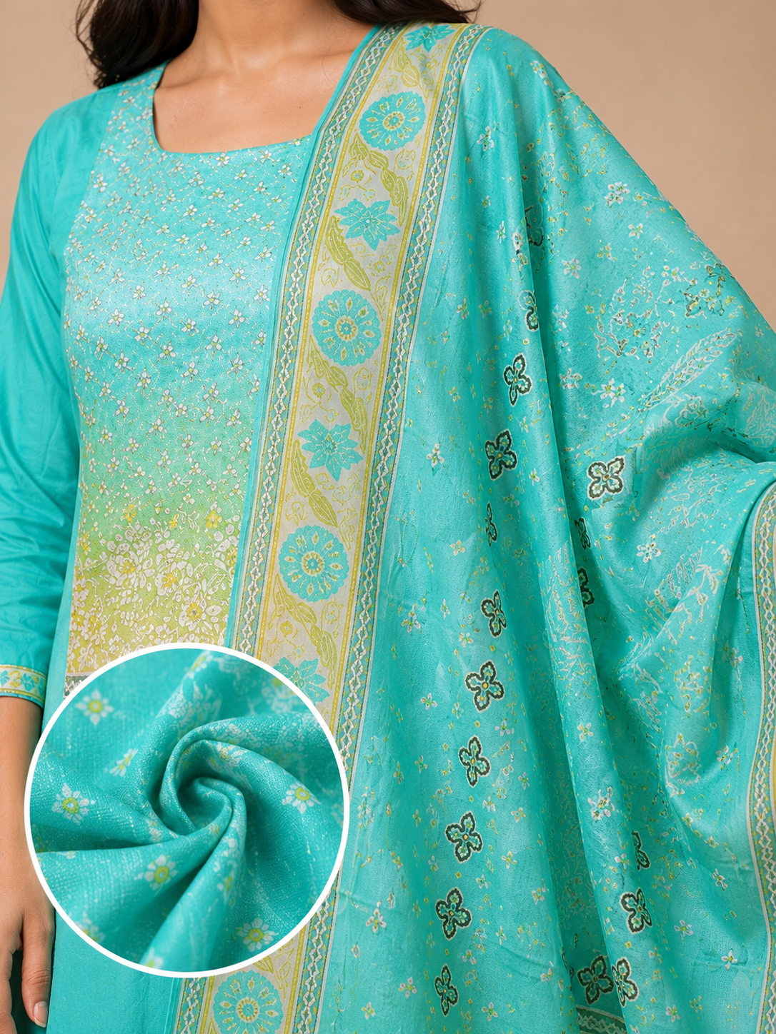 Aqua Grace Anarkali Set