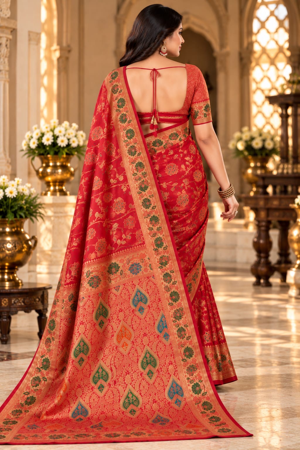 Royal Heritage Floral Brocade Saree