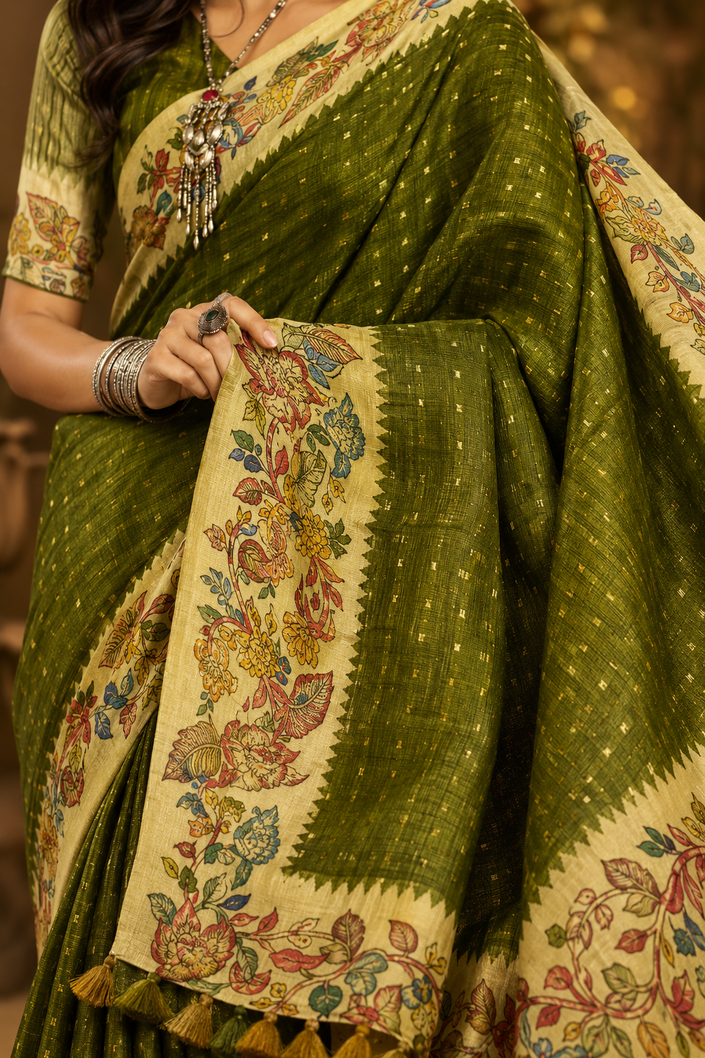 Heritage Kalamkari Printed Saree