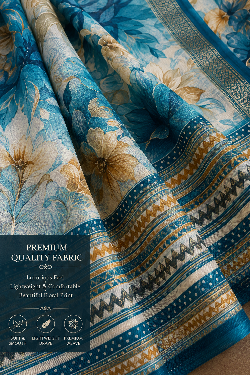 Azure Blossom Vista Saree