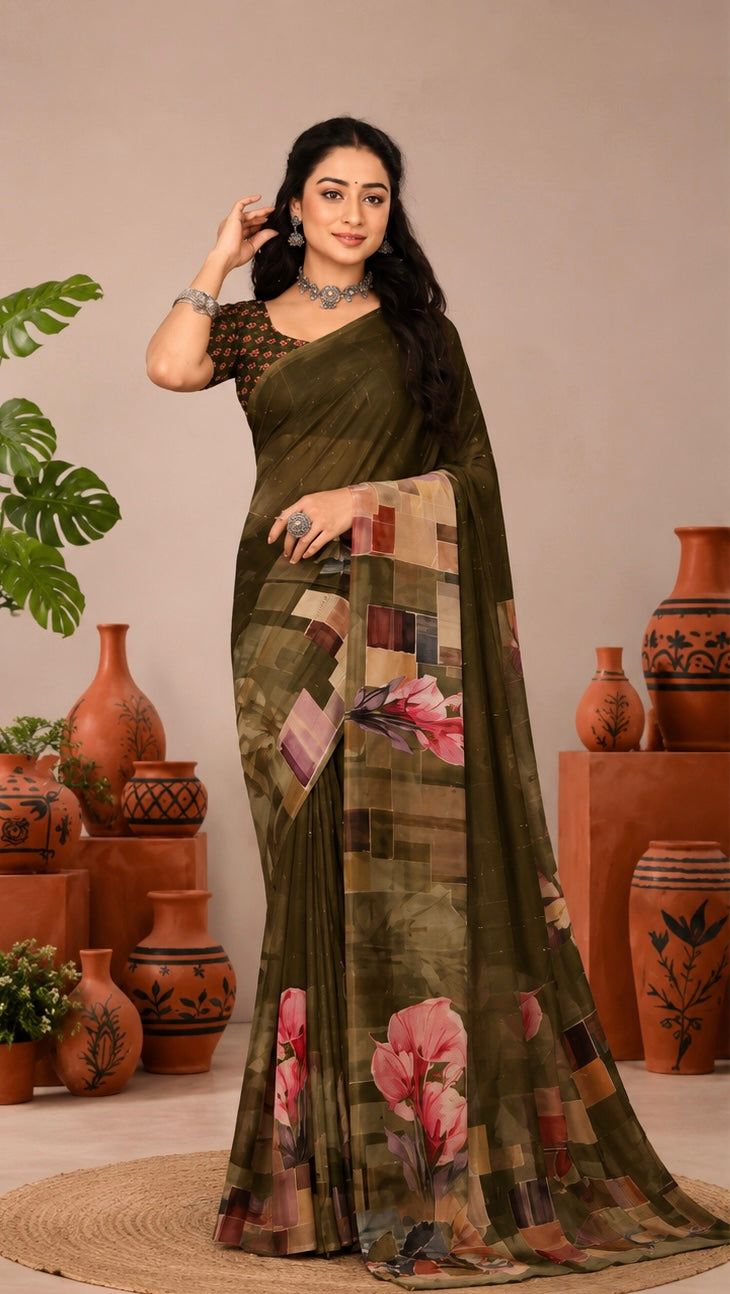 Aarohi Mosaic Bloom Saree