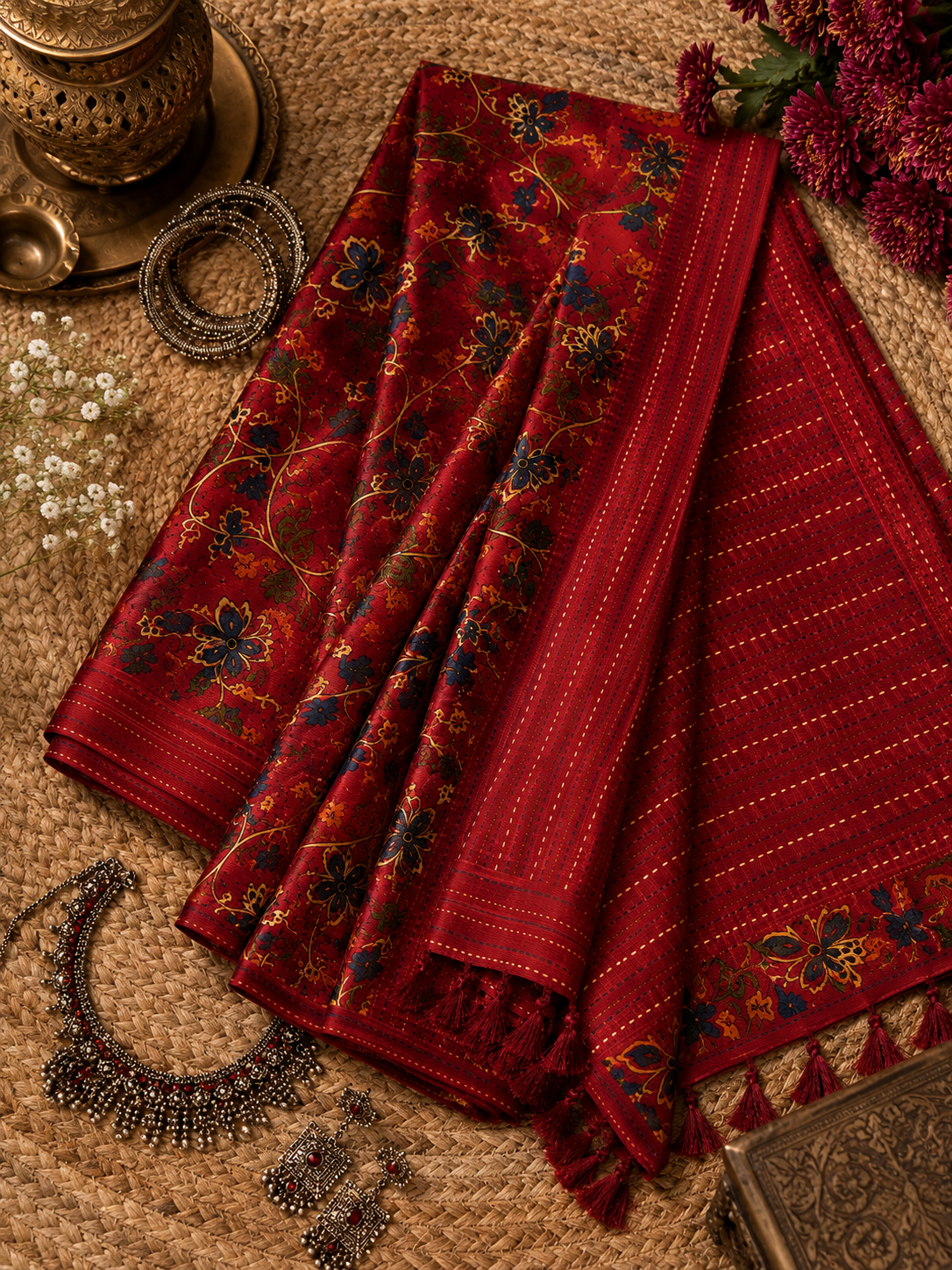 Gulnaar Printed Silk Saree