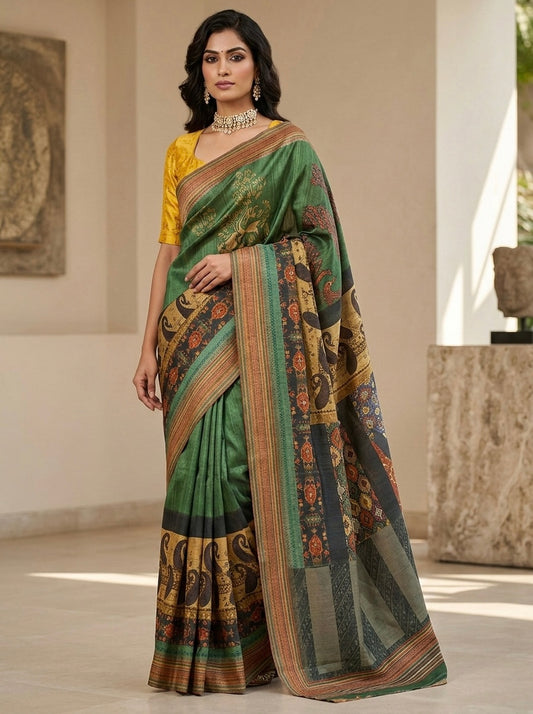 Heritage Weave Printed Saree