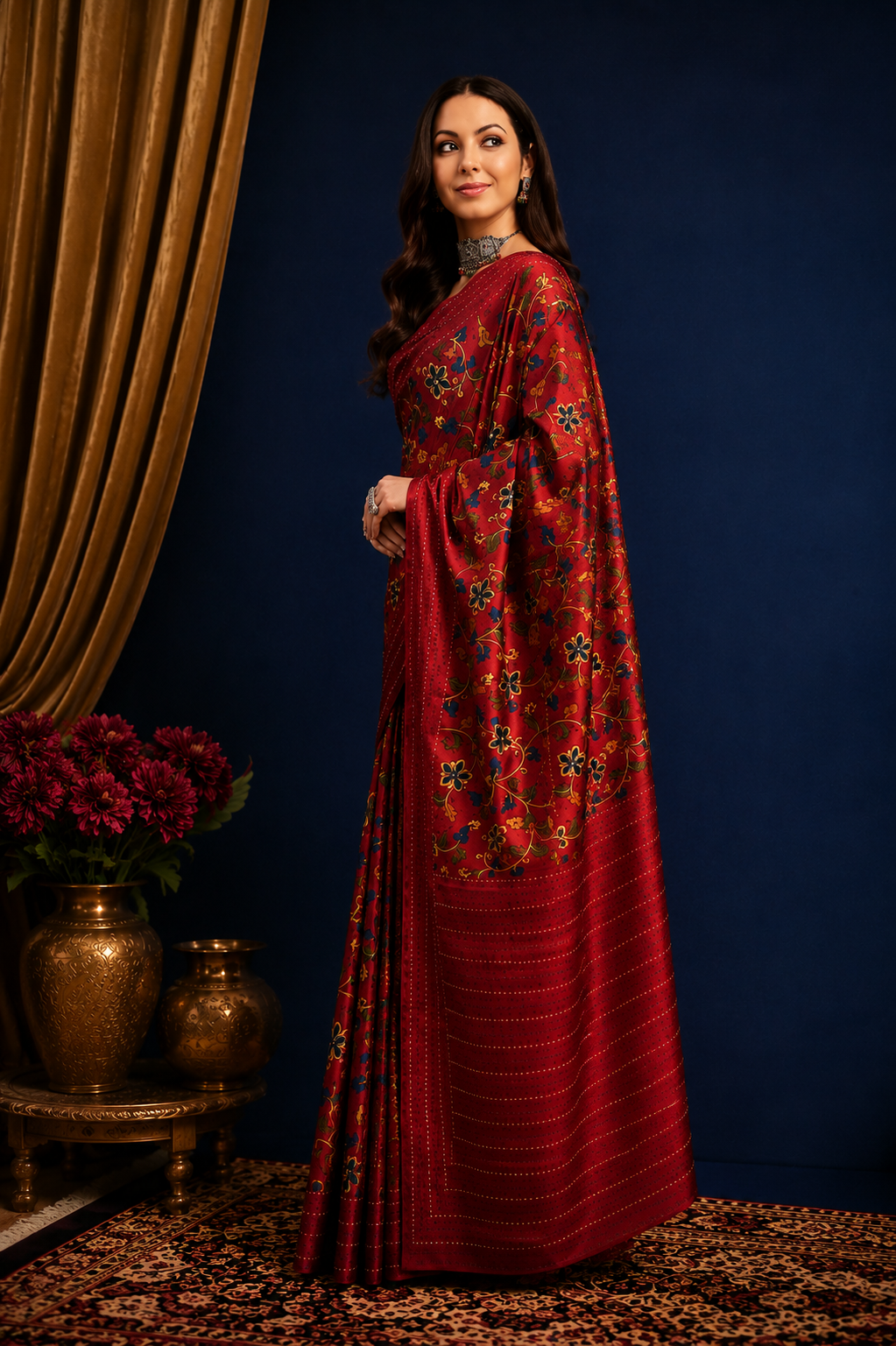 Gulnaar Printed Silk Saree