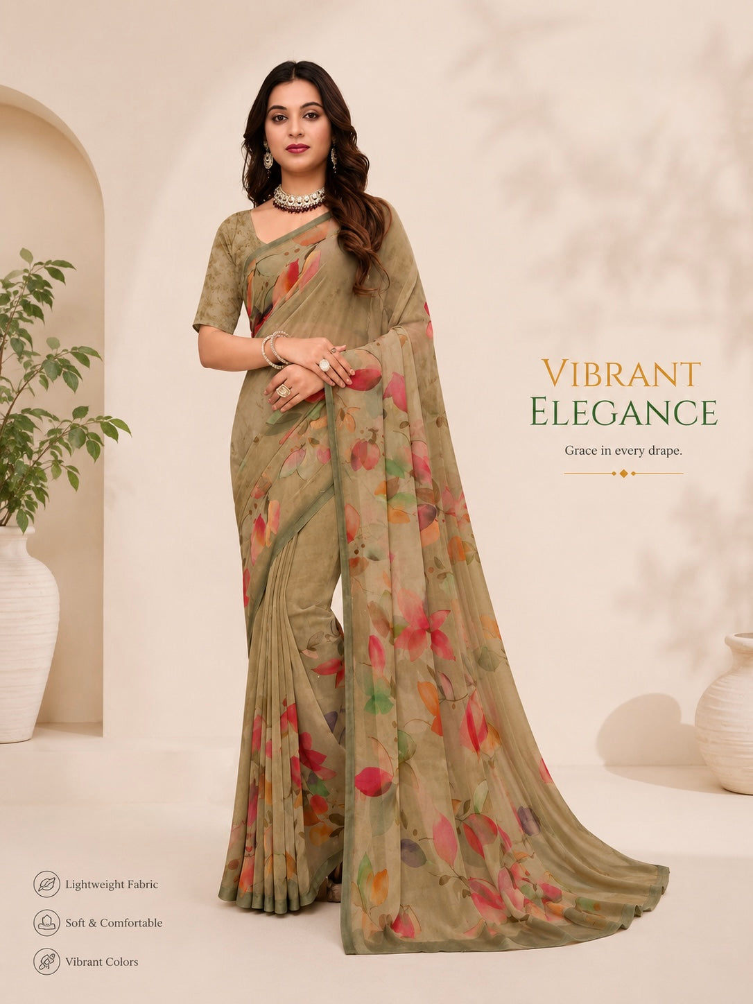 Olive Muse Saree