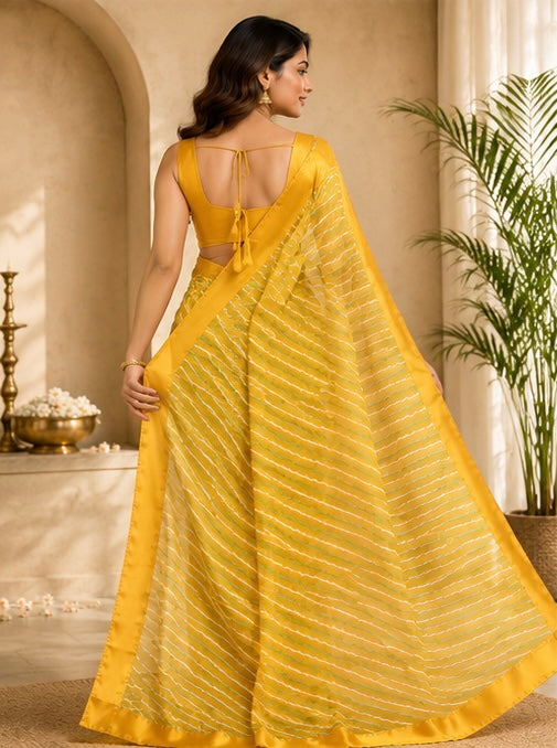 Leheriya Radiance Stripe Saree