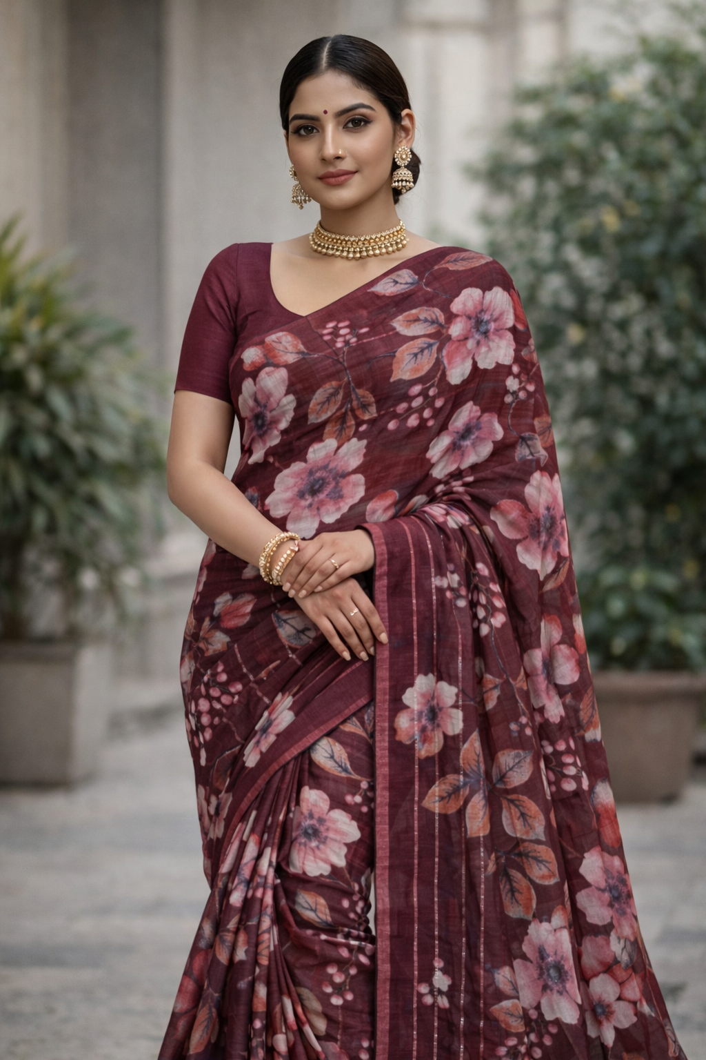 Bloom Veil Printed Soft Saree