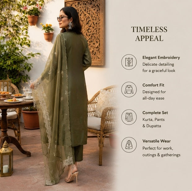 Olive Bloom Suit Set